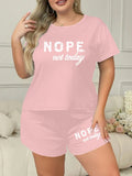 Summer fashion home wear European and American large size short-sleeved shorts two-piece pajamas 4XL 5XL