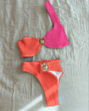 Pleasted Bikinis Colaless Swimsuit Triangle Bikini Set Women Swimwear Halter Bathing Suits Bandage Beachwear Brazilian