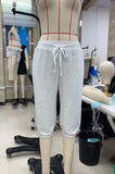 Low Rise Drawstring Yoga Wide Leg Pajama Pants Women Summer Capri Pants Casual Workout Sweatpants Knee Length Lounge Pants