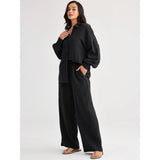 2026 Spring and Summer Casual Suit New Fashion Suit Loose Casual Top Wide Leg Pants Two-piece Set for Women