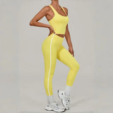 Women's Seamless Yoga Sets Sports Fitness Beauty Back Vest Hip-lifting Pants Slim-fit Suits Running Workout Gym Training Sets