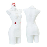 Erotic Transparent Cosplay Nurse Sexy Costumes Open Bra Mini Dress Temptation Lingerie Set Sensual Intimates Women