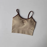 Women's sports bra, color blocked small sling , fixed cup fitness bra, running bra, acceleration, dry training, yoga.