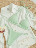 String Thong Bikinis 2025 Women Sexy Triangle Swimsuit Brazil Tong Swimwear Female Padded Bathing Swimming Suit Beachwear Summer