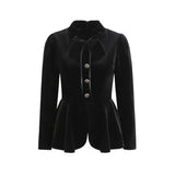 French-style Elegant Stand-up Collar Tie-waist Slim-fit Pleated Long-sleeve Shirt For Women With Waist Lace Cake Skirt QXS5
