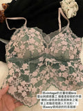 Sexy French Lace Halter Bra for Summer Wireless Crinkle Free Bralette for Small Bust Beautiful Back Lingerie Set S-XL MOYISU BC
