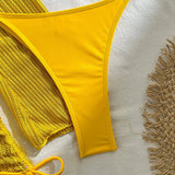 With Long Sleeve Cover Up Halter Bikini Women Swimwear Female Swimsuit Three-pieces Bikini set Bather Bathing Suit Swim V5123