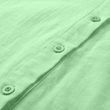 Cotton Linen Breathable And Comfortable Mid Length Oversized Button Down Half Sleeve O-neck Cardigan Casual Beach Suncreen Top
