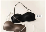 Vintage Multiway Bra Halter Neck Non-Slip Adhesive Bra for Small Bust Satin Backless Strapless Summer Lingerie UK S-XL MOYISU AB