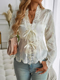 Phantasy Floral Embroidery Blouse Women Long Sleeve Loose Tunic Shirt Vintage Blouse Y2K White Tops Fashion Female Streetwear