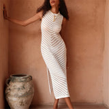 Hollow Out Sleeveless Crochet Knitted Tunic Beach Cover Up Cover-ups Mini Beach Dress Beach Wear Beachwear Female Women V6745