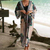 13 Colors Printed With Belt Crochet Knitted Tunic Beach Cover Up Cover-ups Beach Dress Beach Wear Beachwear Female Women K7201