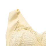 Shockproof Push-up Wireless Yoga Daily Bra Women Bra Wide Shoulder Strap Hollow Out Lace Seamless Thin Anti-exposure Comfort
