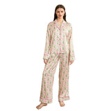 Women Christmas Pajamas Set Bow/Santa/Tree Print Long Sleeve Shirts Tops and Pants Sleepwear 2 Pieces Loungewear Suits