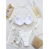 New Halter Frilled Underwired Bra Cup Bikini Women Swimwear Female Swimsuit Two-pieces Bikini set Bather Bathing Suit Swim K5837