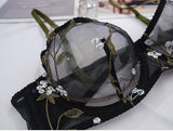 Elegant French Lingerie Set Sexy Embroidery Ultra Thin Bra Thong, Large Bust Minimizer Plus Size Anti Sagging Comfort MOYISU Bra