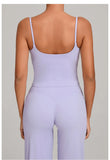 GYM Tank Top With Built In Bra women's Yoga clothing running Square Neck fitness vest beautiful back sports Workout