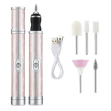 Electric Nail Grinder Nail Polishing Machine with Light Portable Mini Electric Manicure Pen for Gel Removing Polishing Dead Care