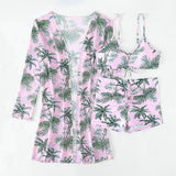 New Sexy 3 Pieces Suit for Women Neck Hanging Bikini Set+Cover-up Swimwear Sunproof Tankini High Waist Shorts Swimsuit Beachwear