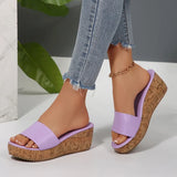 Fashion White Wedges Sandals Women Plus Size 43 Chunky Platform Slippers Woman Lightweight Peep Toe High Heel Sandals Female