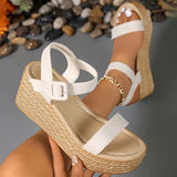 Summer Chunky Wedges Sandals Women 2025 Plus Size 35-42 Thick Paltform Sandles Woman Ankle Strap High Heels Sandalias Mujer