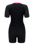 2026 Zipper Slim One Piece Swimsuit Women Padded Short Sleeve Swimwear Female Bather Bathing Swimming Swim Surf Suit Beachwear