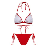 S - XL Striped Long Sleeve Cover Up Bikini Female Swimsuit Women Swimwear Bather Bathing Suit Swim Three-pieces Bikini set K8128