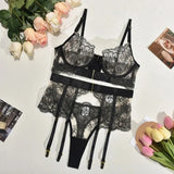 Two-piece Women's Set G-string Transparent Underwear Lolita Romantic Lingeries Set Sexy Bra and Panties Sets Lingerie for Woman