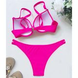 Sexy Underwired Bra Cup High Leg Cut Bikini Women Swimwear Female Swimsuit Two-Pieces Bikini Set Bather Bathing Suit Swim V3151