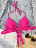 XS - XL Sexy 2025 Push Up Bra Cup Halter Bikini Top Female Swimsuit Women Swimwear Bather Bathing Suit Swim Solid Beach wear Top