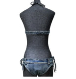 DEKA New Sexy Denim Bikini Set Beach Suit Split Blue Swimsuit Summer Jeans Shorts Female Short Women Two-piece Swimwear