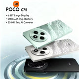 XIAOMI POCO C75 fashion smart phone 8GB+256GB ram and storage/5000mah battery capacity/side fingerprint/facial recognition/GPS