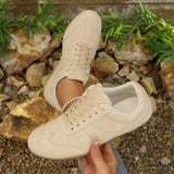 Comfortable Soft Sole Sneakers Women Plus Size 42 Faux Suede Lace Up Casual Shoes Woman 2026 Autumn Non Slip Sport Flats Female