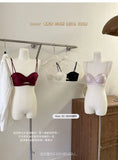 TikTok Viral MOYISU Summer Satin Bralette Strapless Push Up Bra&Set French Retro Anti Sag Lingerie Set Small Breast Support Gift