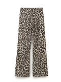 Foridol Leopard Print Wide Leg Long Pants Women Spring Summer Straight Fashion New Pants Zip Casual Female Pantalones 2025