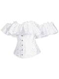 Chest corset with satin ruffled sleeves and waist-tightening palace corset at the back of the shoulder.