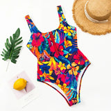 2026 Printed Zipper Swimsuit One Piece Sexy Swimwear Women Floral Bathers Bathing Swimming Swim Suit Female Beachwear