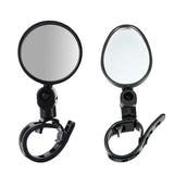 2pcs Adjustable Rotate Bicycle Auxiliary Rearview Mirror Handlebar Mount Wide-Angle Convex Cycling Rear View Mirrors Accessories
