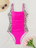 2026 Leopard Swimsuit One Piece Slim Vintage Swimwear Women Sexy Bathers Bathing Swimming Swim Suit Female Beachwear XXL