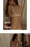 MOYISU Parisian Sheer Bralette Set - Ultra-Thin Wire-Free Bra No Padding Anti-Sag Lace Cutout Lingerie Sexy Vacation-Ready Tushy