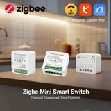 Zigbee Smart Switch Module Mini 10A/16A Optional 1/2 3Channel Smart Home Relay Automation Breaker For Tuya Z2M Alexa Google Home