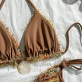 Printed Halter Bikini Women Swimwear Female Swimsuit High Leg Cut Padded Bather Bathing Suit Swim Two-pieces Bikini set K8119