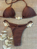 Shiny Halter High Leg Cut Beads Bikini Women Swimwear Female Swimsuit Two-pieces Bikini Set Padded Bather Bathing Suit Swim Lady