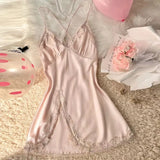 Two-piece lace patchwork women's Nightdress sexy and comfortable pajama set for women