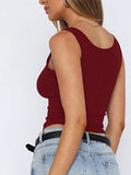 Phantasy Y2K Women's Tank Top Fashion Tees Basic Strapless U Neck Camisole Sexy Button Up Tanks 2026 New Summer Women Clothing