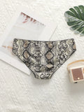 Women's sexy bra set with lace ultra-thin 2-piece leopard print Underwear is suitable for special occasions and daily use A3132