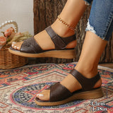 Summer Silver Thick Sole Sandals Women Comfortable Hollow Out Non Slip Platform Sandles Woman Hook Loop Soft Sole Casual Sandals