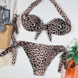2026 Sexy Bikini Bandeau Women Dot Leopard Bowknot Swimwear Swimsuit Female Beach Bikinis Set Bathing Suit Trajes De Bano Mujer