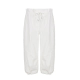 Summer women's elastic waist casual workwear low-rise mid-pants comfortable woven pants