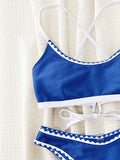 Cross Back Brazilian Bikinis 2025 Bandeau Bikini Female Swimsuit Women Swimwear Two-pieces Bikini Set Bathing Suit Swim Lady